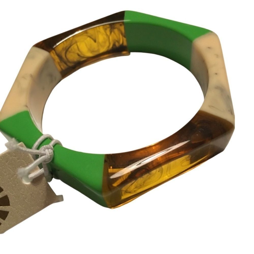 C & C California Geometric Hexagonal Resin Bangle Bracelet